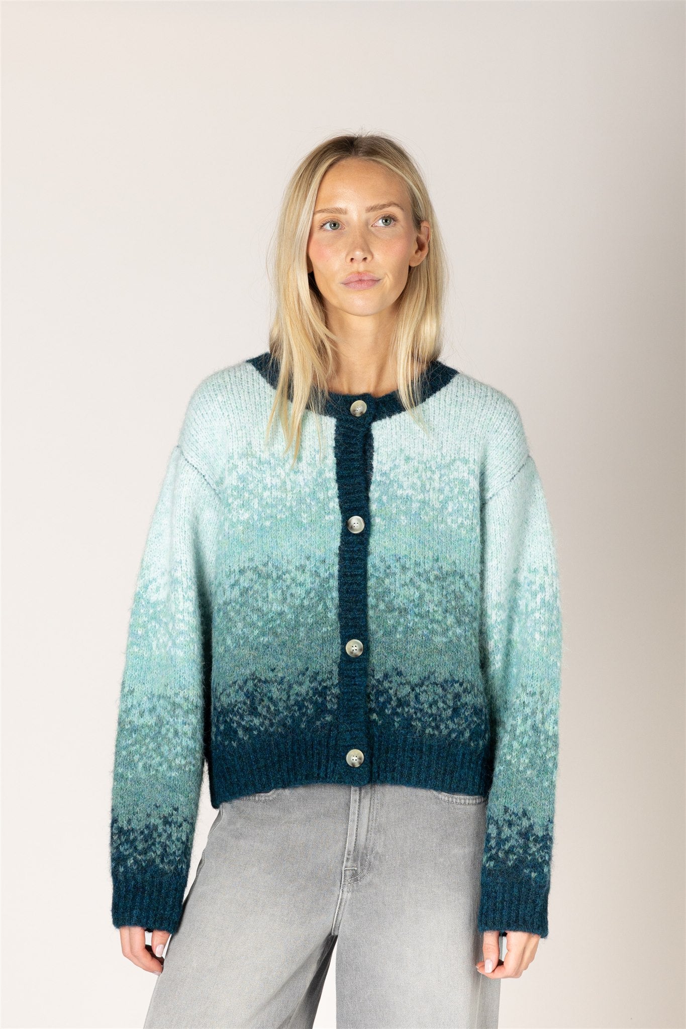 Ellie Luxe Cardigan - Teal Fade