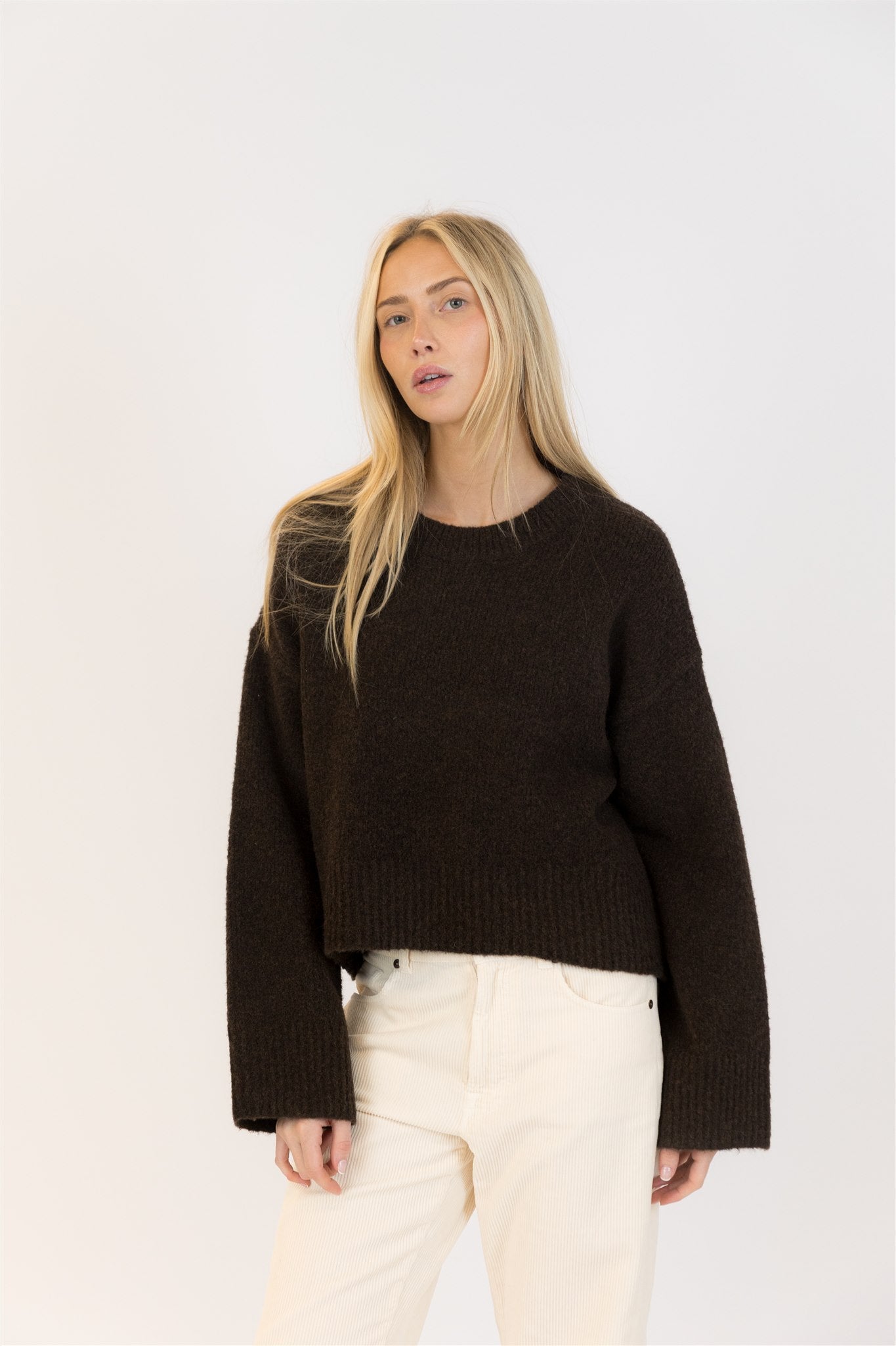 Eva Eco Crewneck Pullover - Chocolate