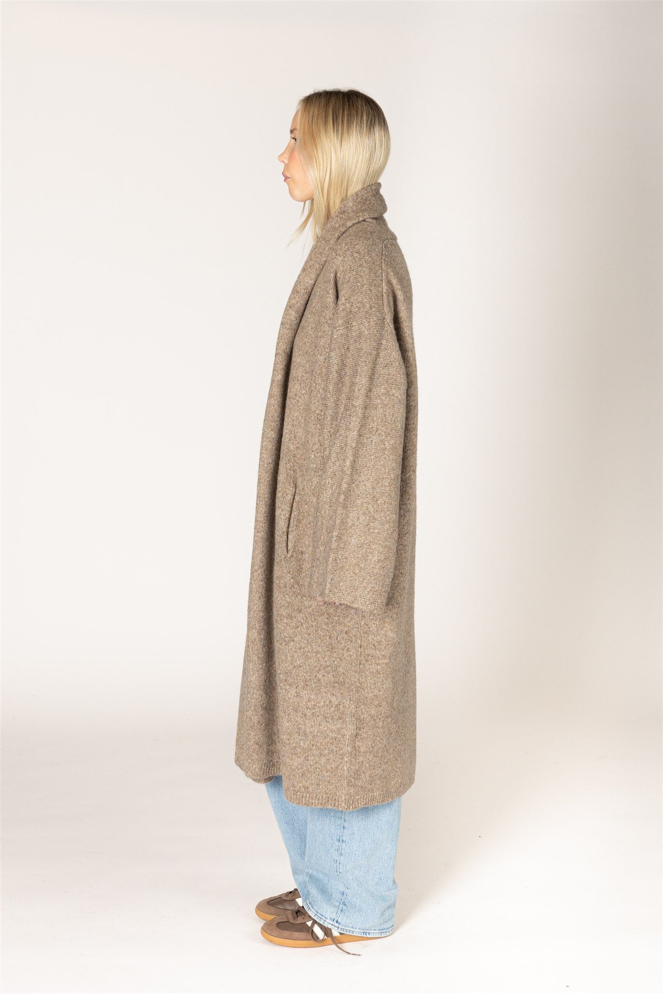 Hugh Luxe Open Cardigan - Earth