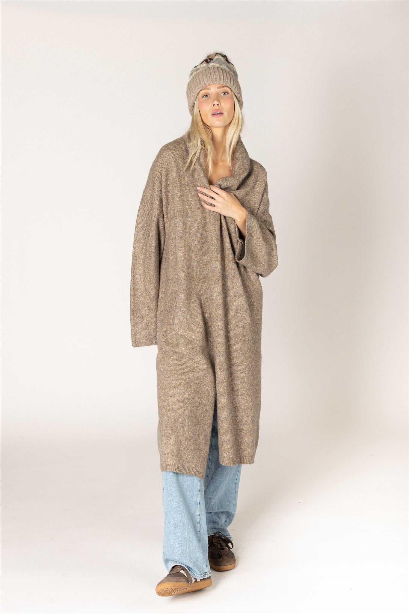 Hugh Luxe Open Cardigan - Earth