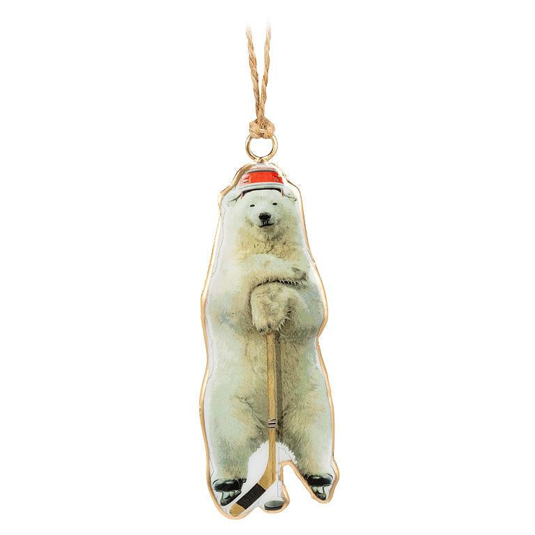 Vintage Hockey Polar Bear Ornament