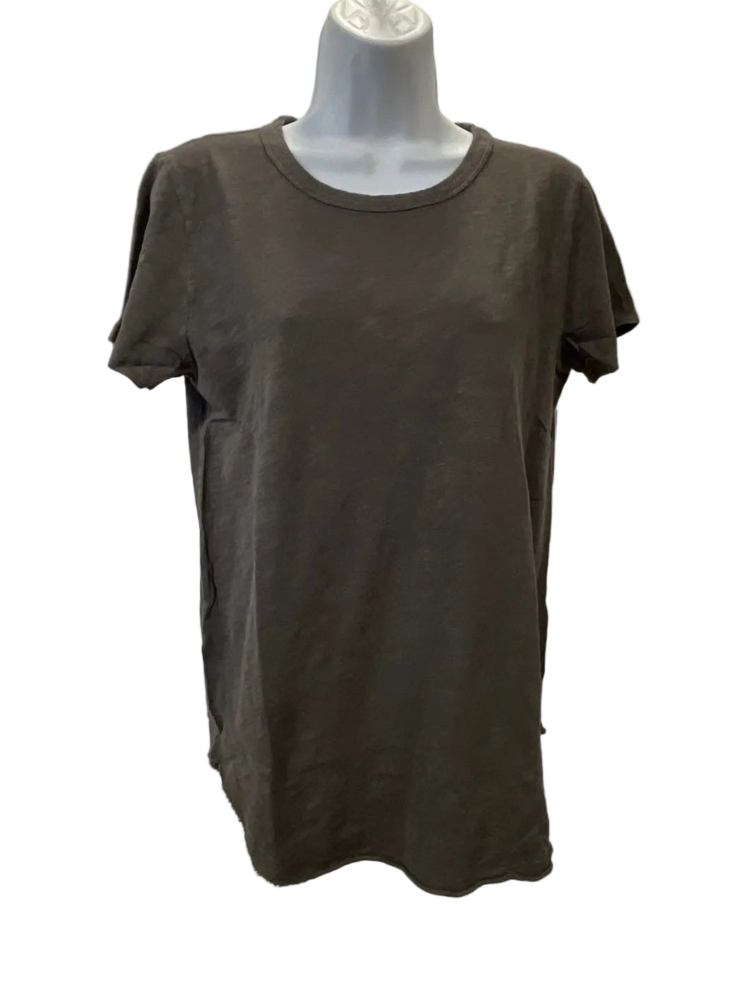 Crew Neck Tee with Curved Hem
