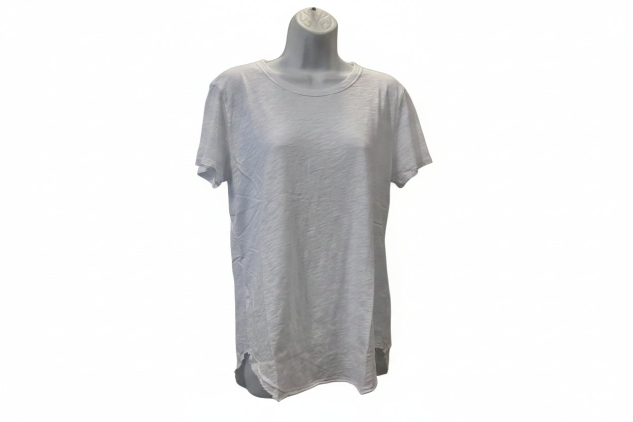 Crew Neck Tee with Curved Hem
