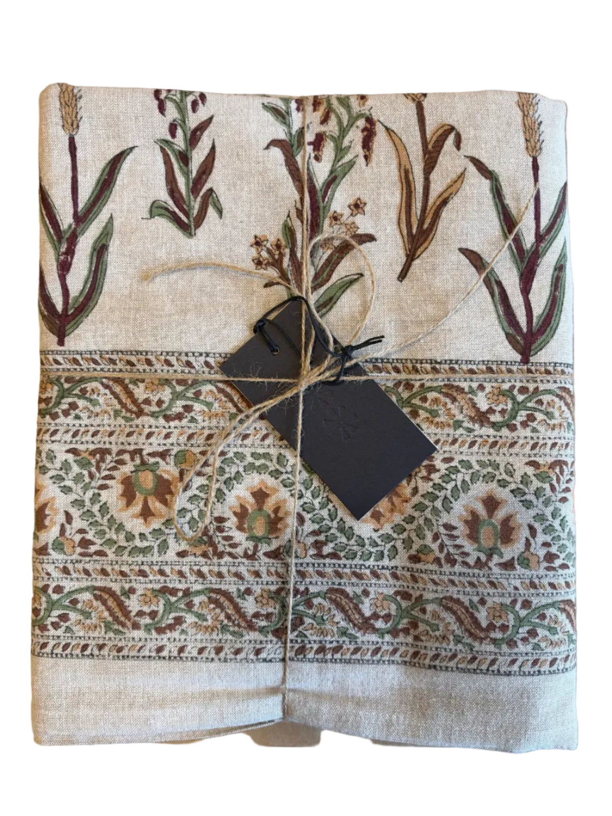 Harvest Block Print Tablecloth - 104L"