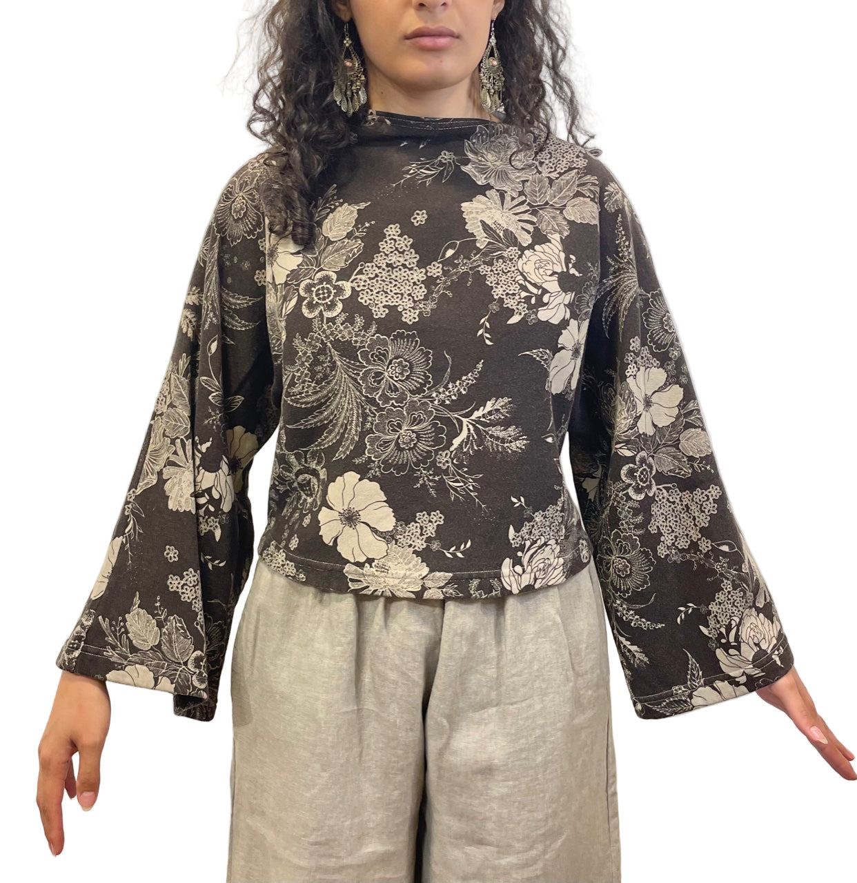 Anna Shirt in Bamboo Fleece - Floral