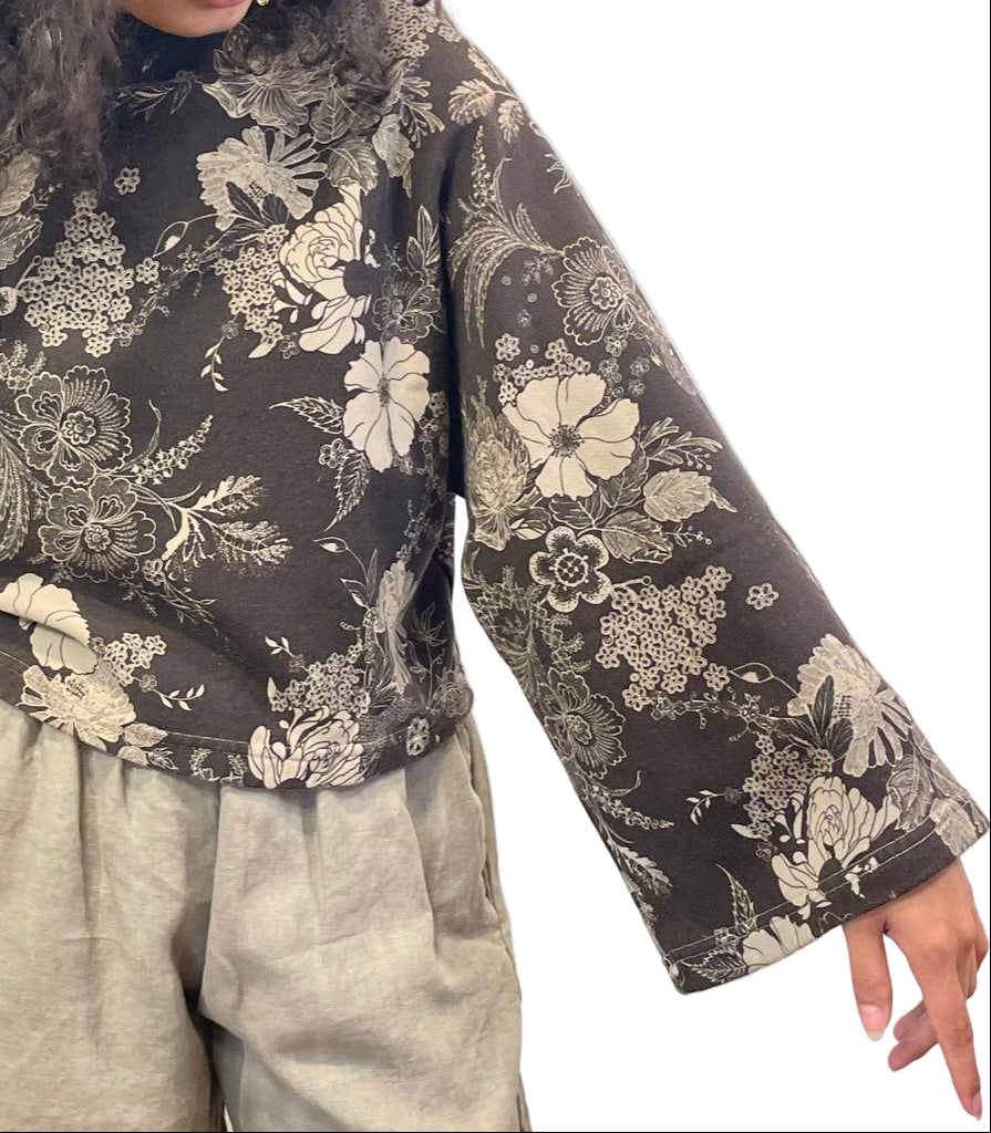 Anna Shirt in Bamboo Fleece - Floral
