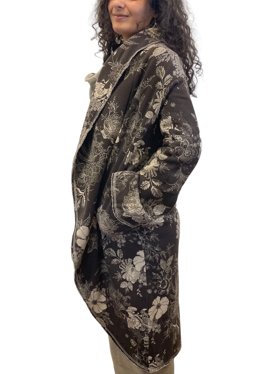 Wrap Coat in Bamboo Fleece- Sandpiper Floral