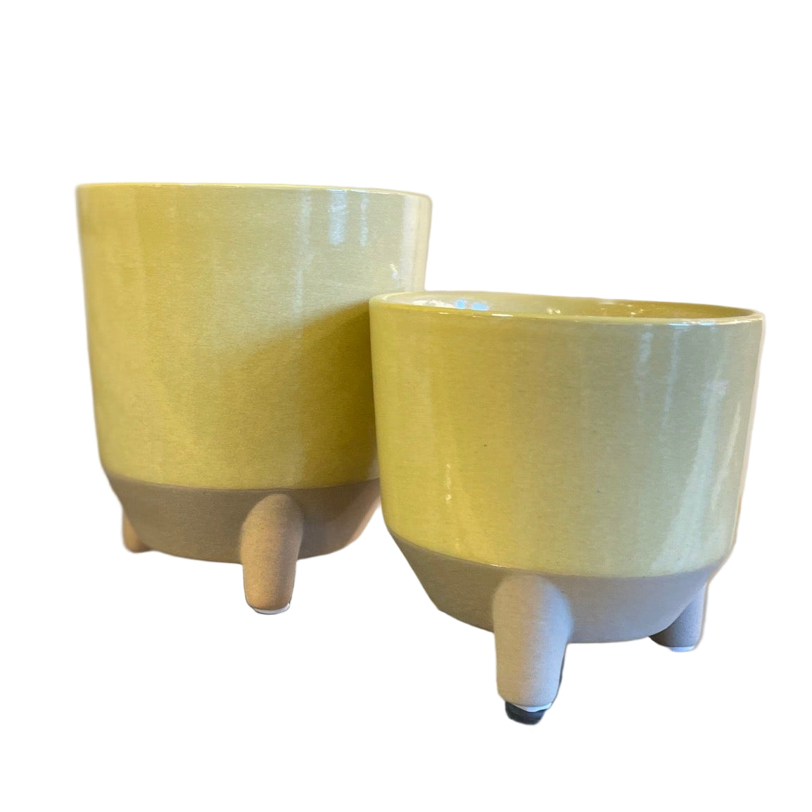 Footed Pots - Yellow