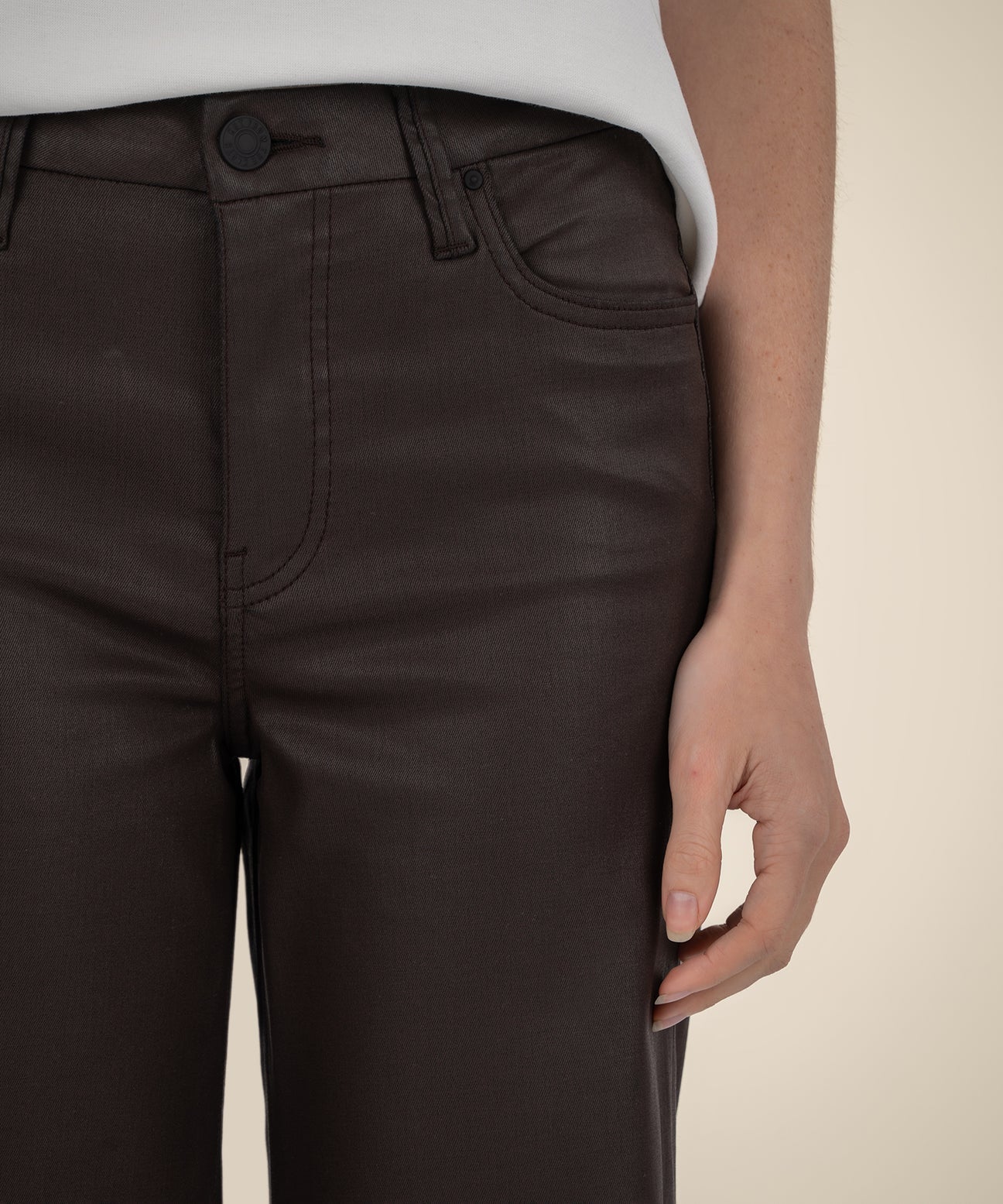 Meg High Rise Wide Leg - Chocolate