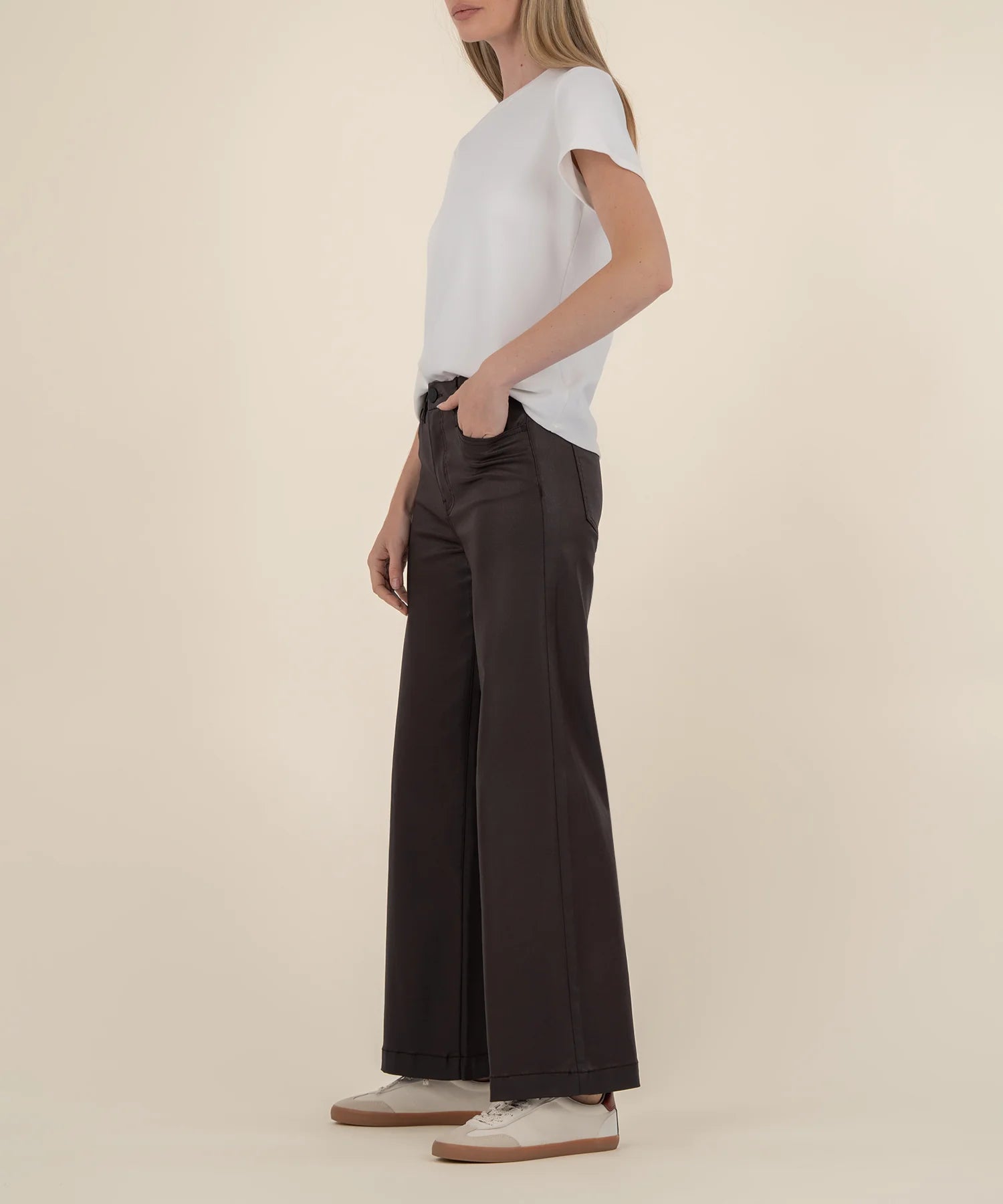 Meg High Rise Wide Leg - Chocolate