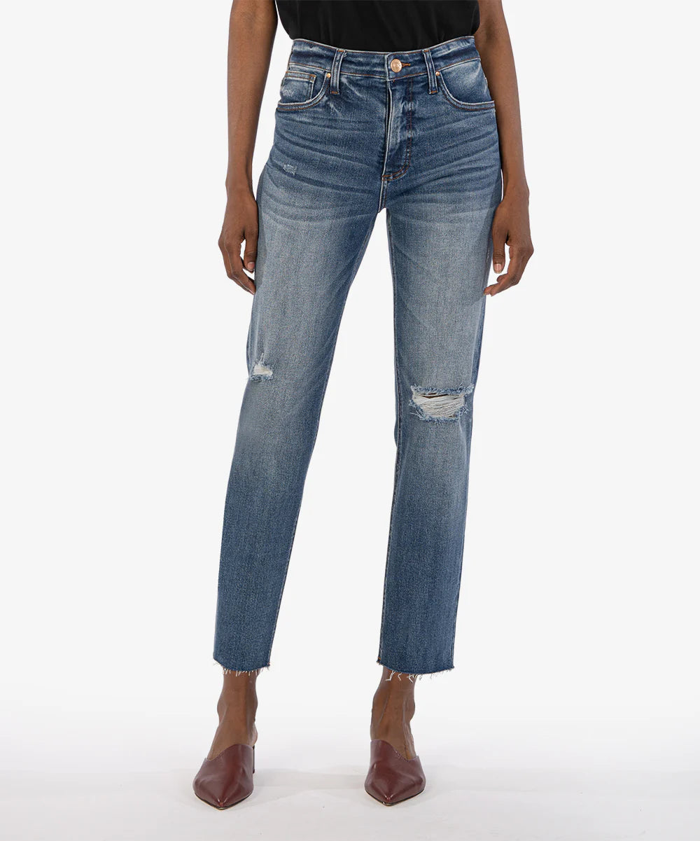 Rachael - High Rise Fab Ab Mom Jean, Long Inseam (Extravagant Wash)