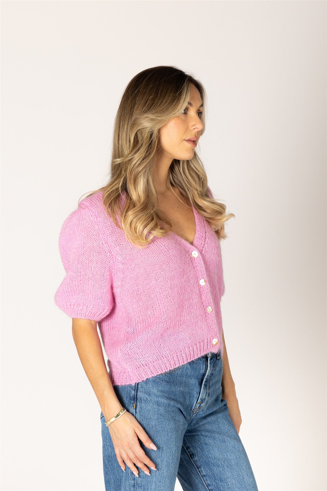 Mila Mohair Cardigan - Baby Pink