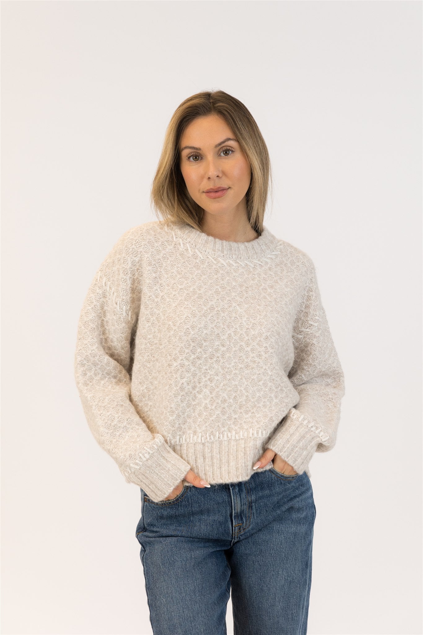 Nika Crewneck Pullover- Natural
