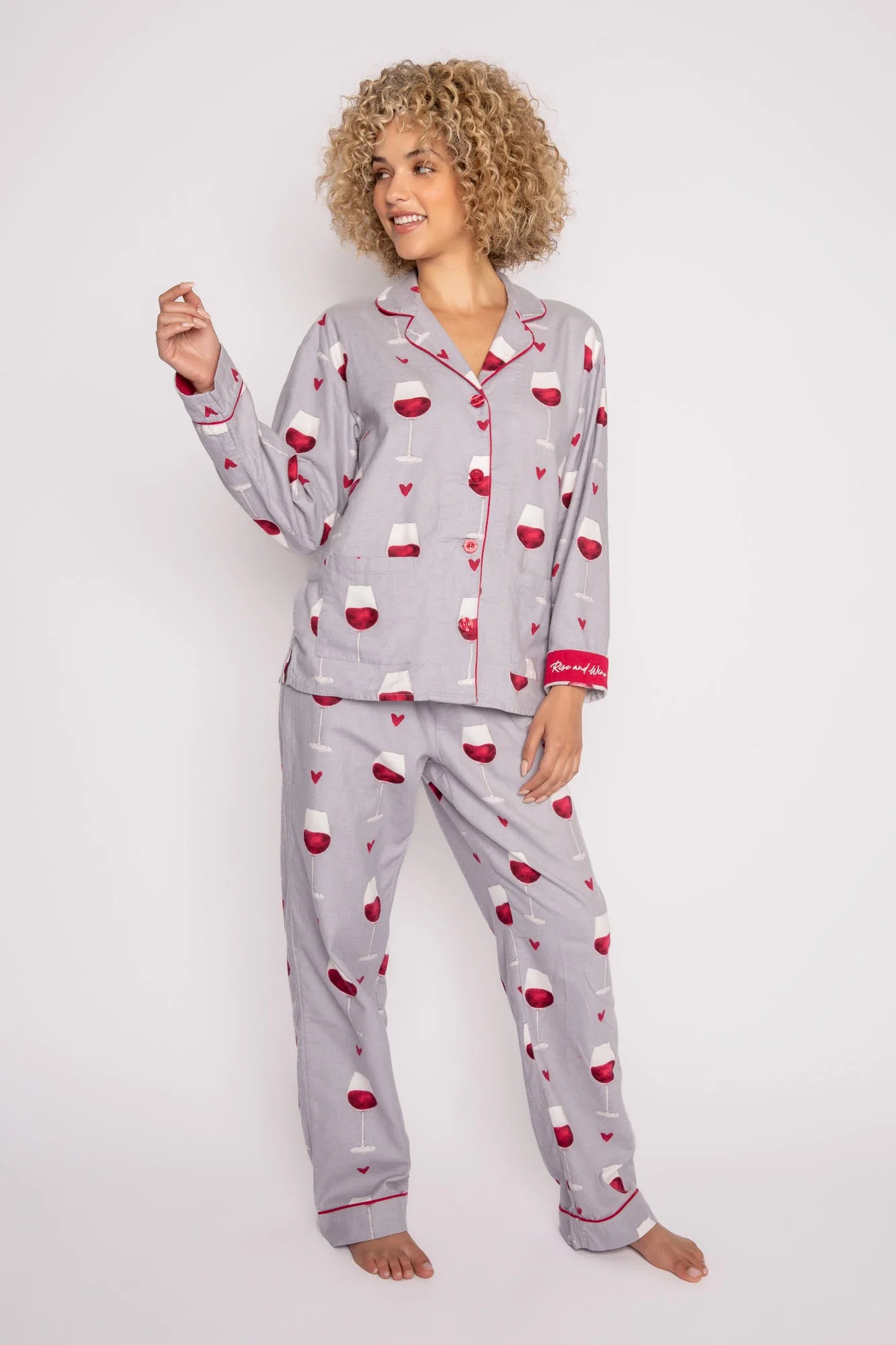 Flannel PJ Set - Wine