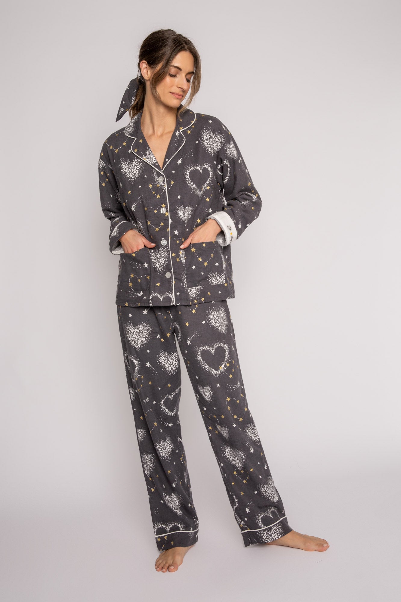 Flannel PJ Set - Stars & Hearts