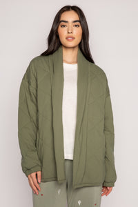 Quilted Jacket-Olive