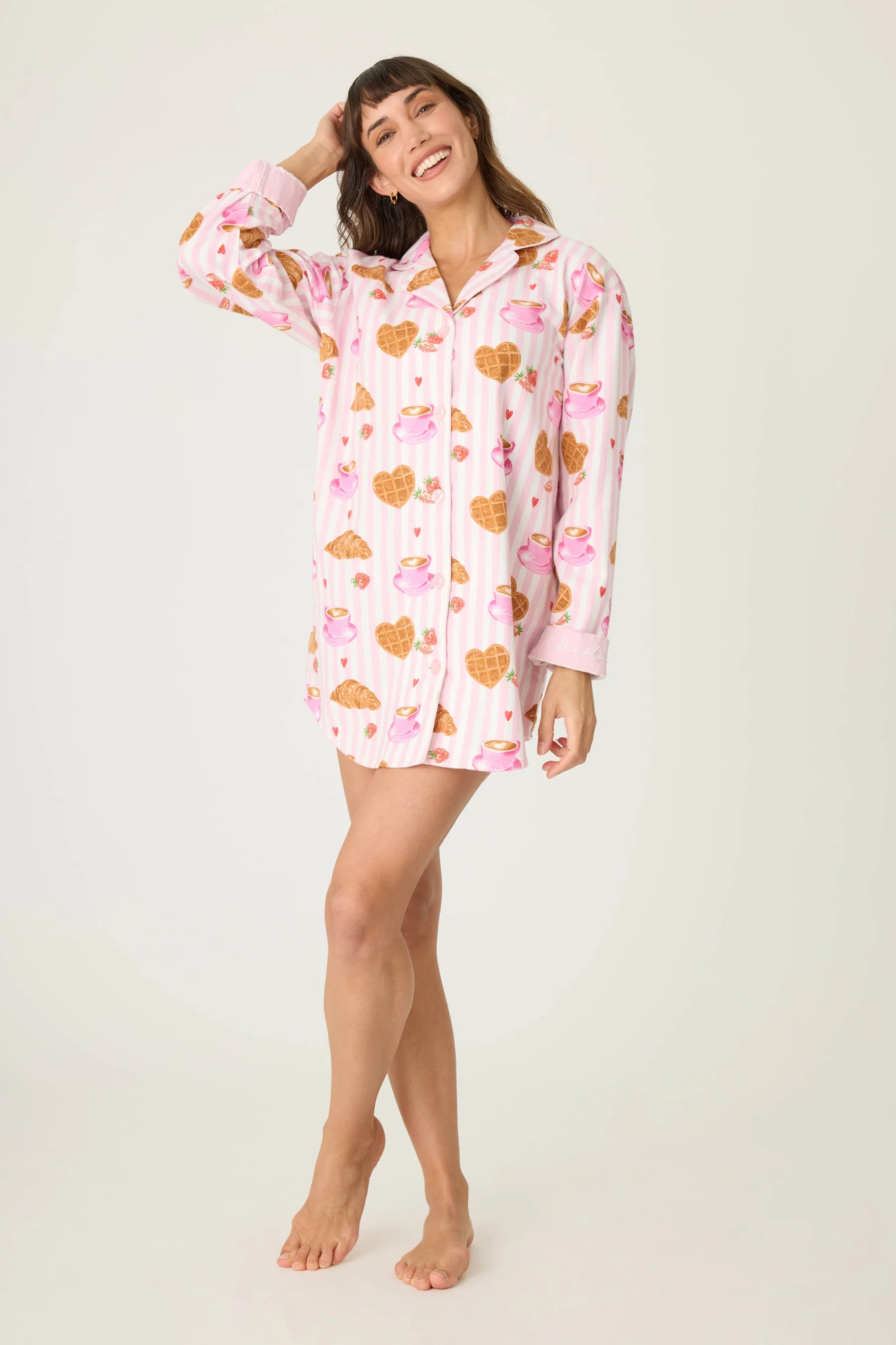 Brunch Club Breakfast Print Night Shirt