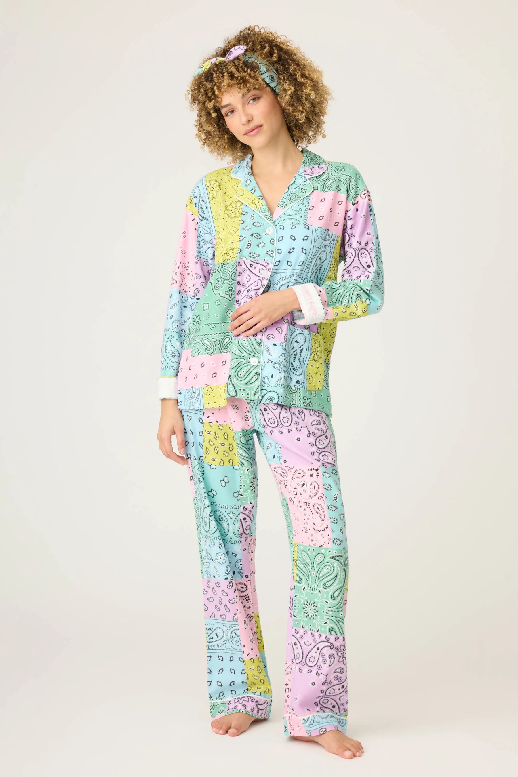 Howdy Honey Paisley Print Flannel PJ Set