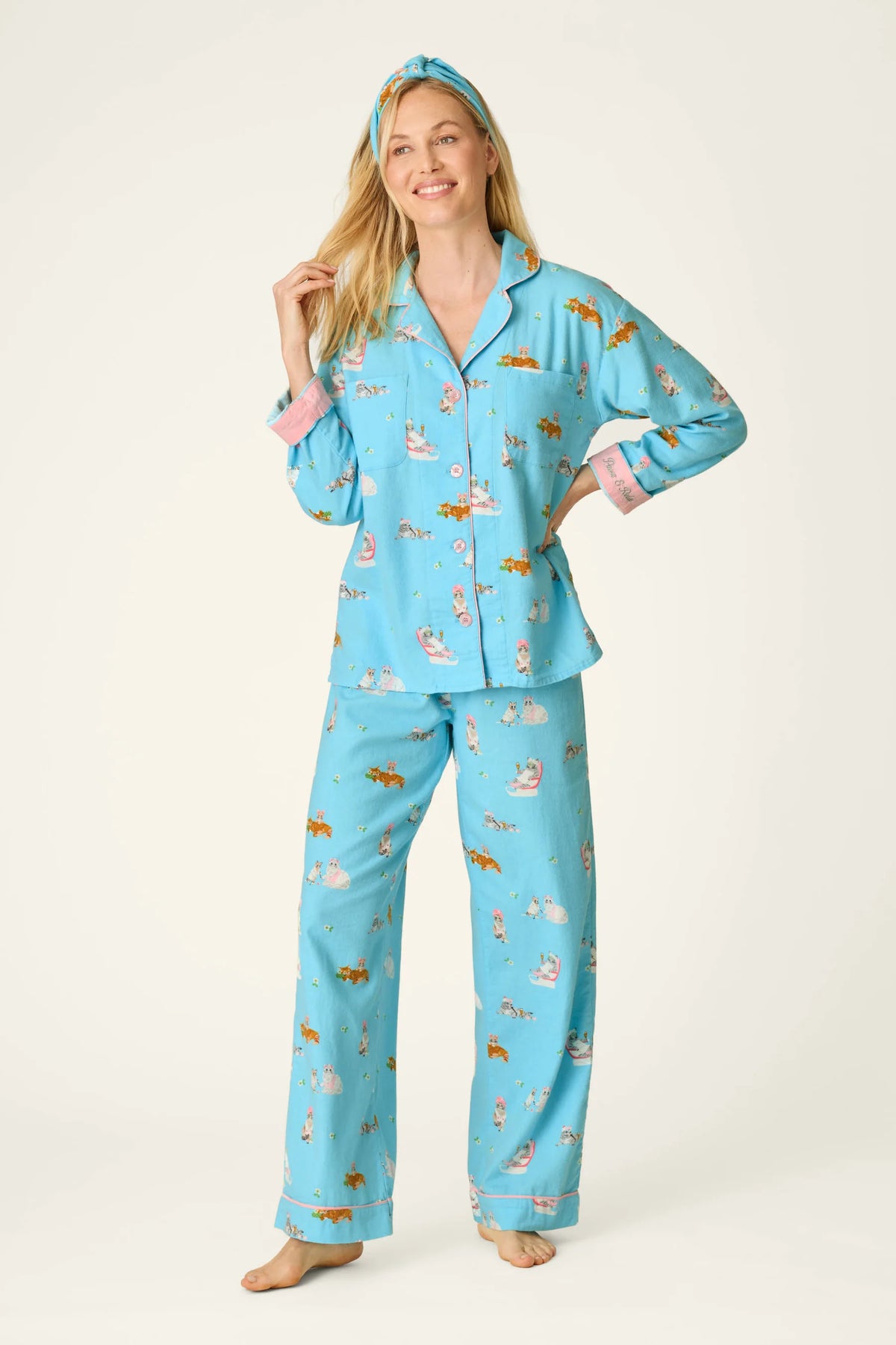 Pampered Cat Flannel PJ Set