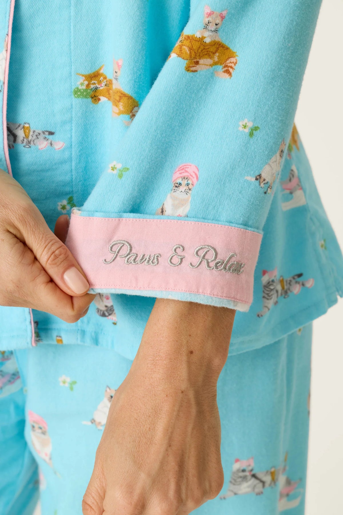 Pampered Cat Flannel PJ Set