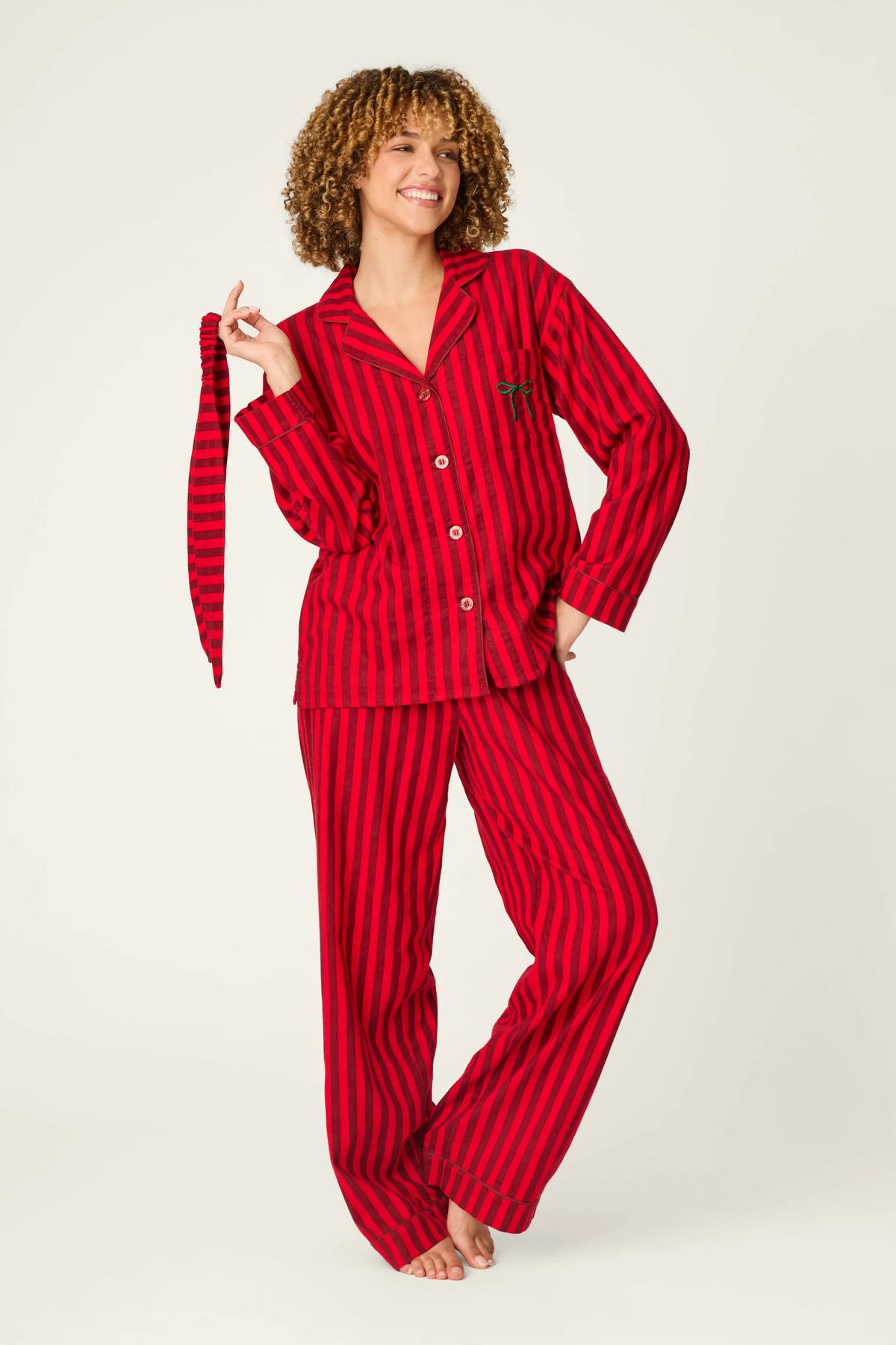 Bow Icon Flannel PJ Set