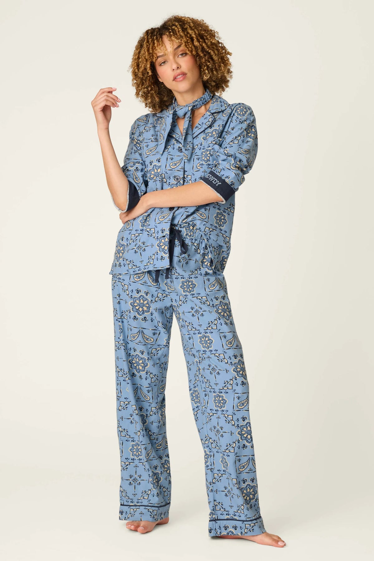 Classic Paisley Bandana Print Flannel PJ Set