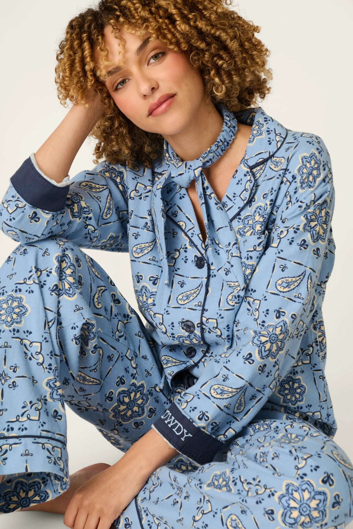 Classic Paisley Bandana Print Flannel PJ Set