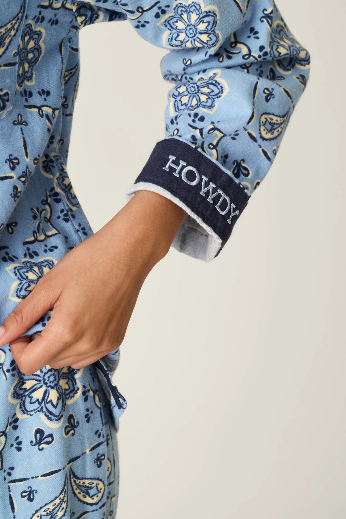 Classic Paisley Bandana Print Flannel PJ Set