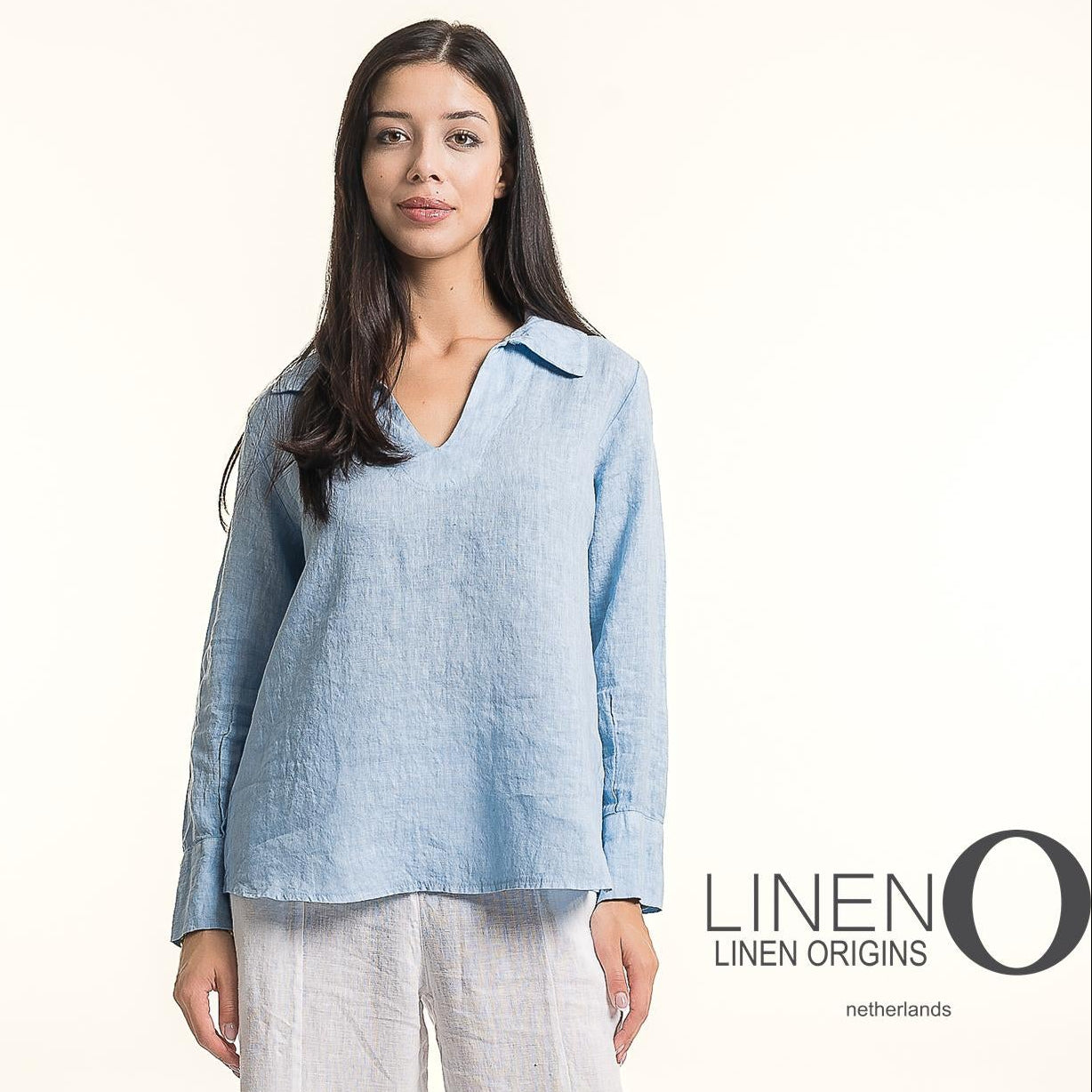 French Linen Shirt - Cielo