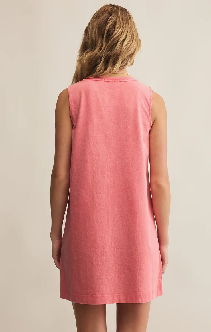 Sloane V-Neck Mini Dress - Sunset Pink