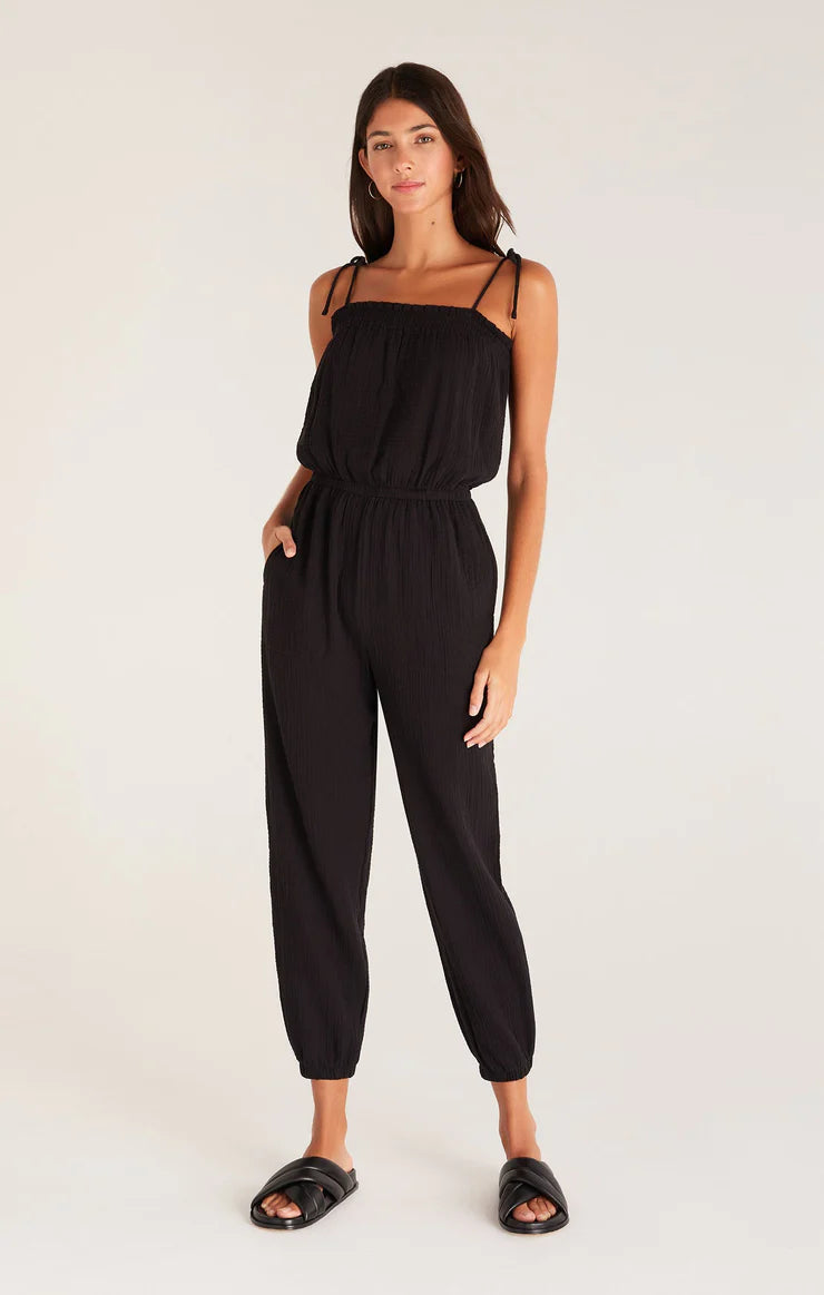 Gauze Jumpsuit - Black