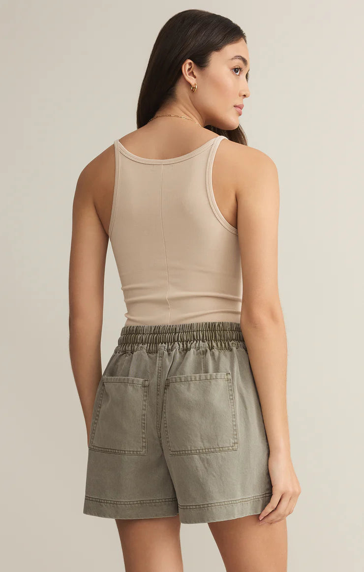 Summerland Twill Short - Dusty Palm