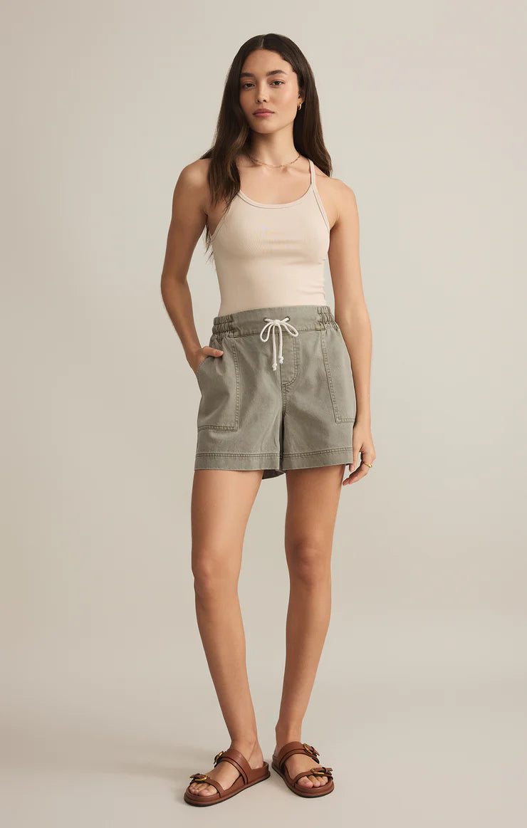 Summerland Twill Short - Dusty Palm