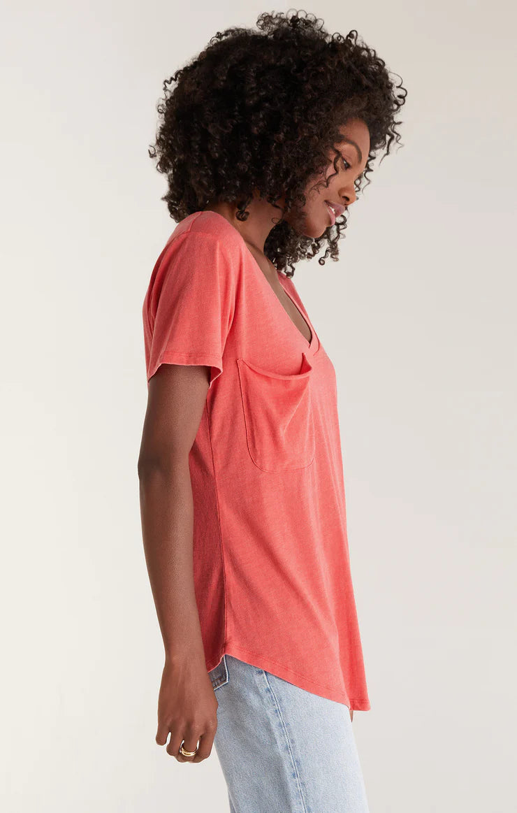 The Pocket Tee-Mineral Red