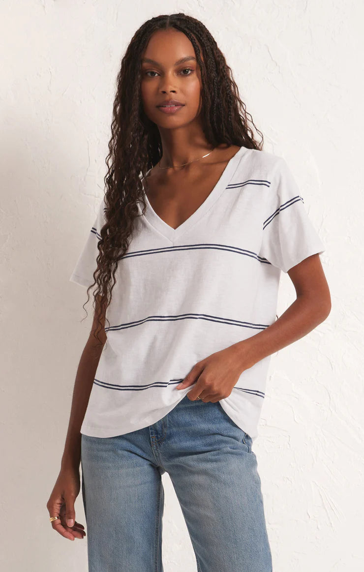 Girlfriend Twin Stripe Tee