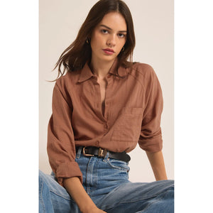 Perfect Linen Top | Mocha Mousse