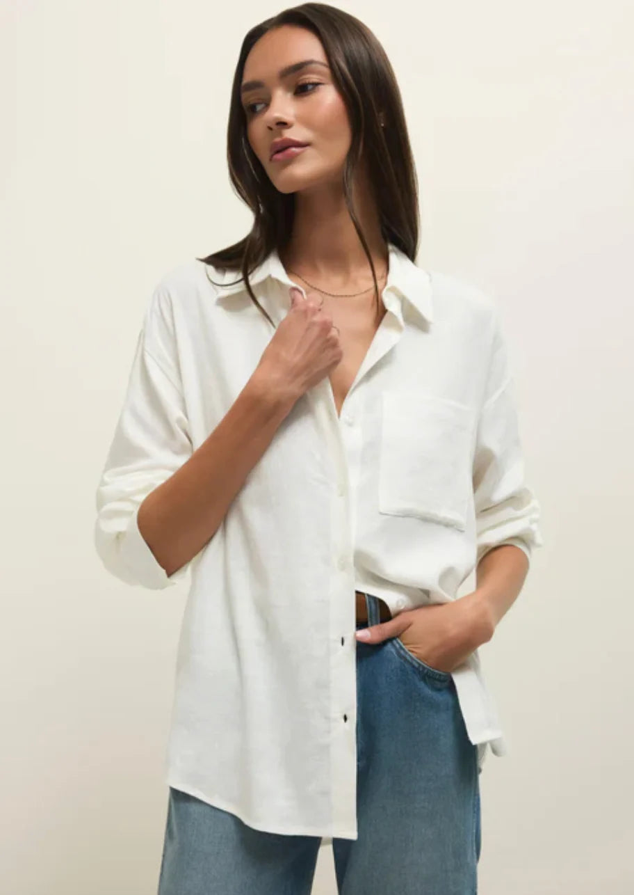 Alfie Button Up Shirt - White