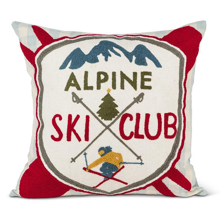 Alpine Ski Club Pillow - 17"SQ