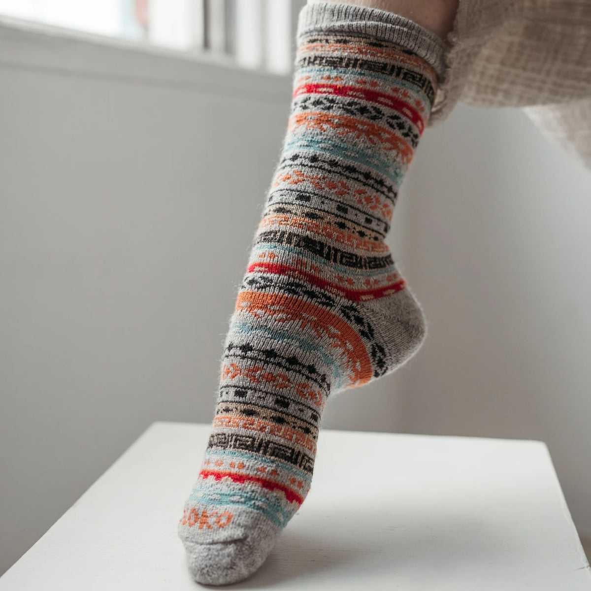 Alpaca Socks - Crew - Multi Grey