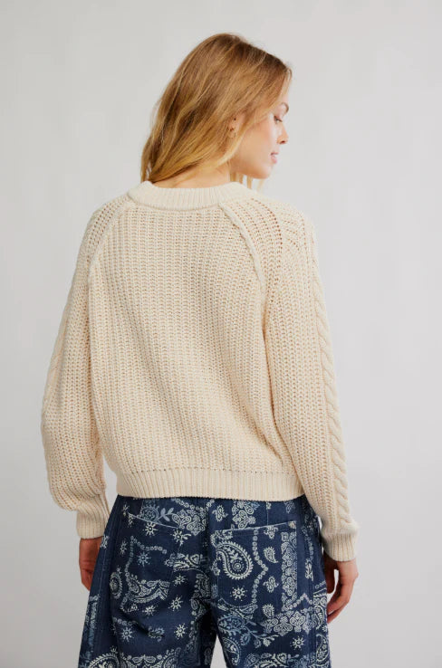 Frankie Cable Sweater - Buttercream