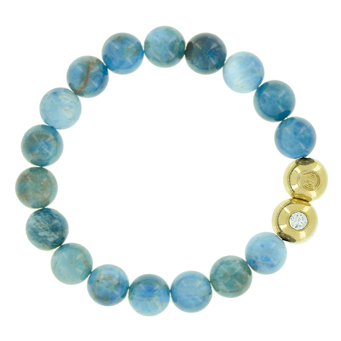 Semi Precious Stretch Bracelet - Blue Apatite