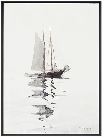 Minimal Boat on Canvas - 32" x 42"