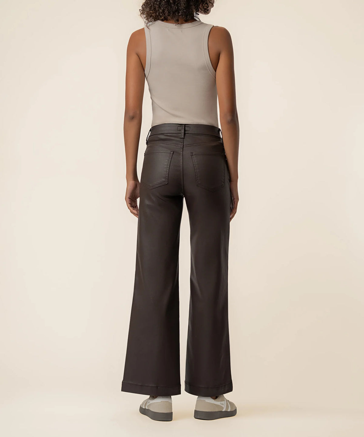 Meg High Rise Wide Long Leg w/side panel - Chocolate