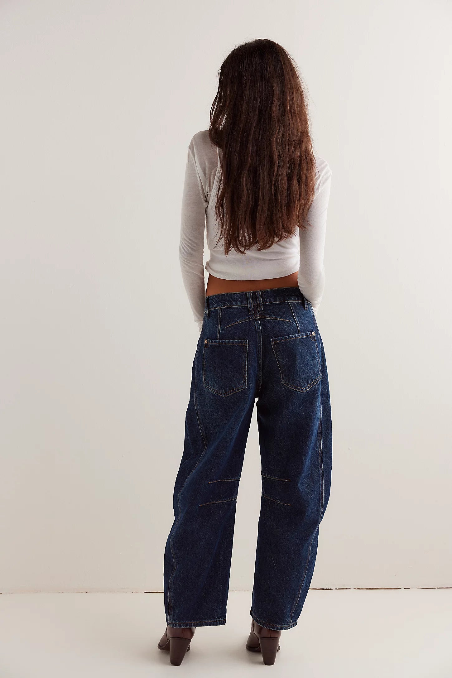 Good Luck Mid Rise Barrel Jean - Deep End