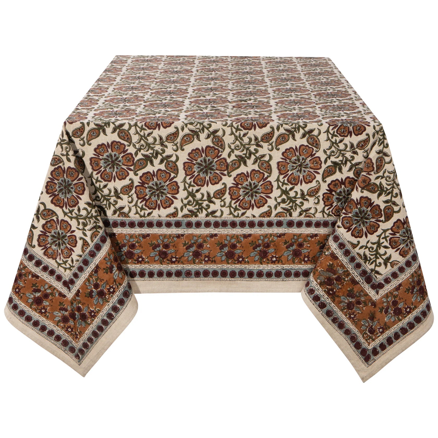 Elysian Block Print Tablecloth 60 x 90