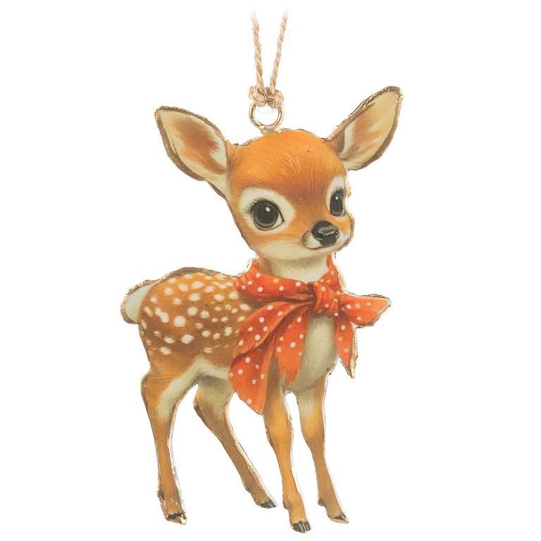 Vintage Fawn Ornament - 4.5"H