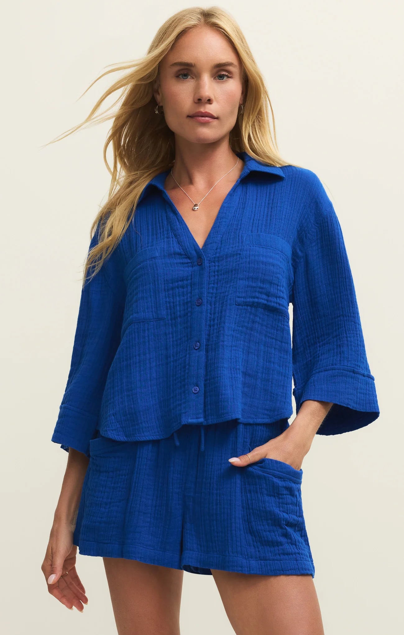 Helena Gauze Button Up