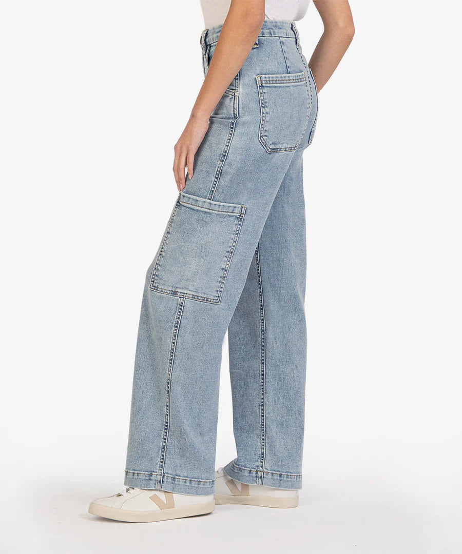 Jodi - High Rise Fab Ab Wide Leg Carpenter Jean (Diverted Wash)