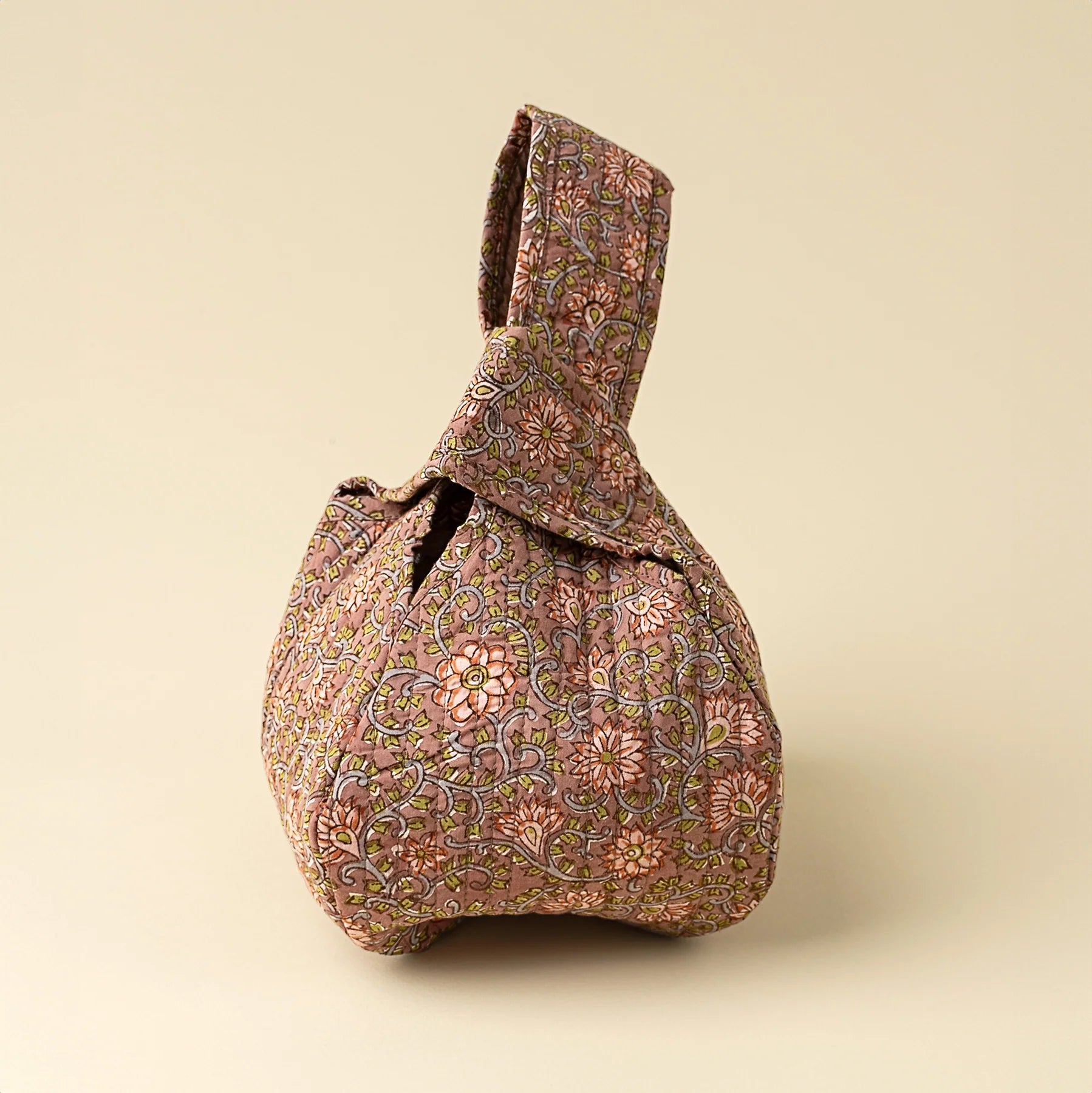Block Print Knot Vanity Bag