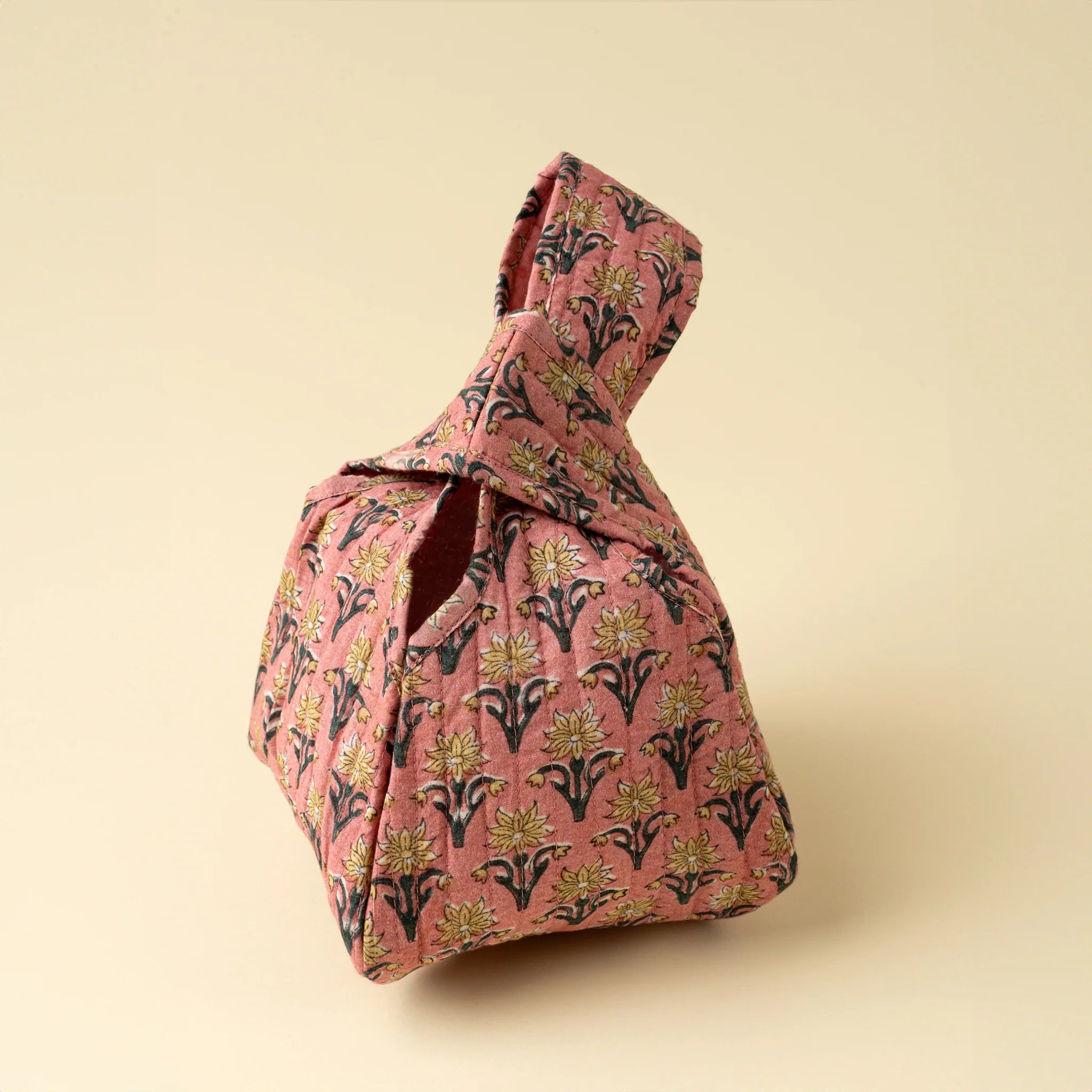 Block Print Knot Vanity Bag